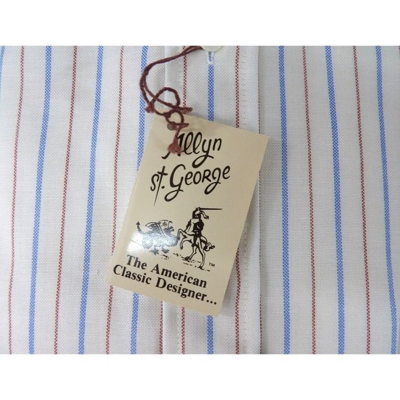 Men's Allyn St. George Dress Shirt 17 Button Collar NOS - Picture 3 of 4